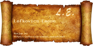Lefkovics Emese névjegykártya